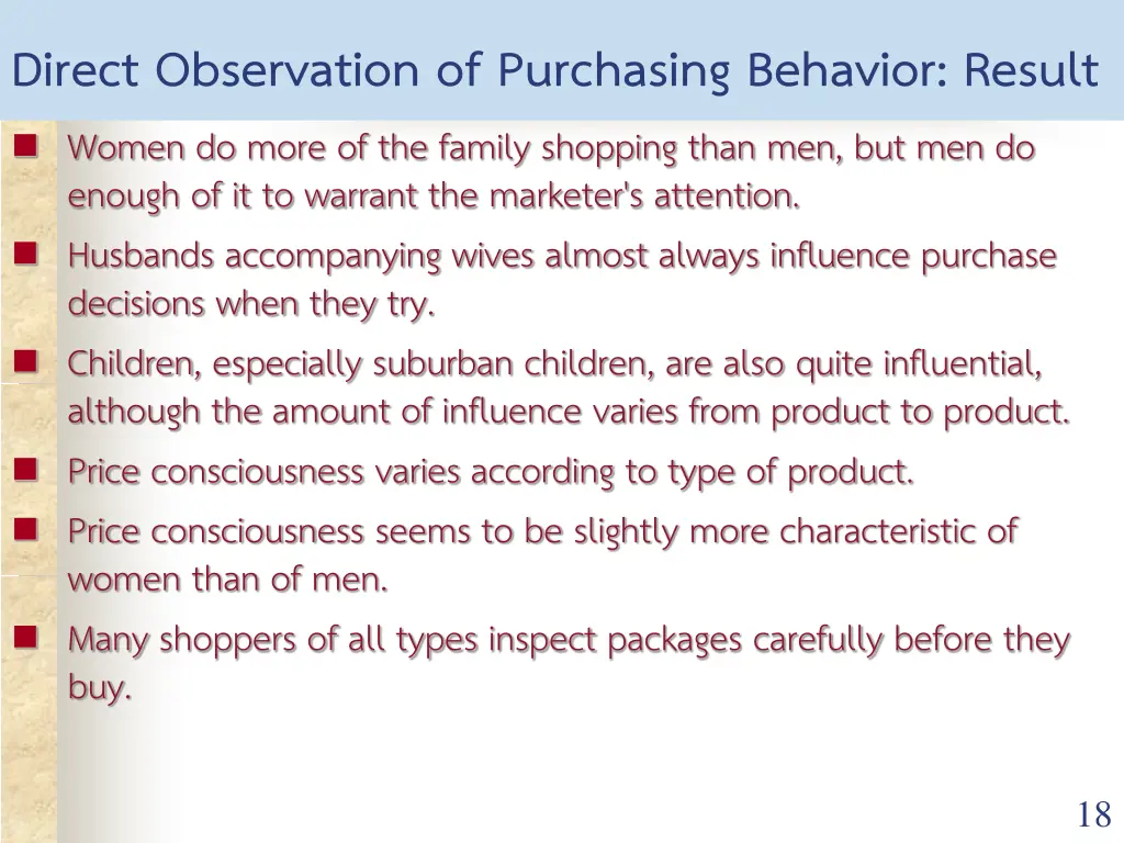 direct observation of purchasing behavior result