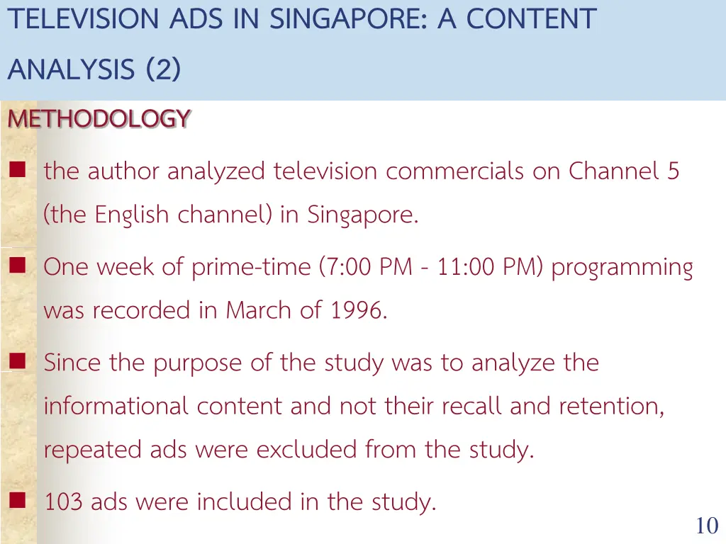 television ads in singapore a content analysis 2