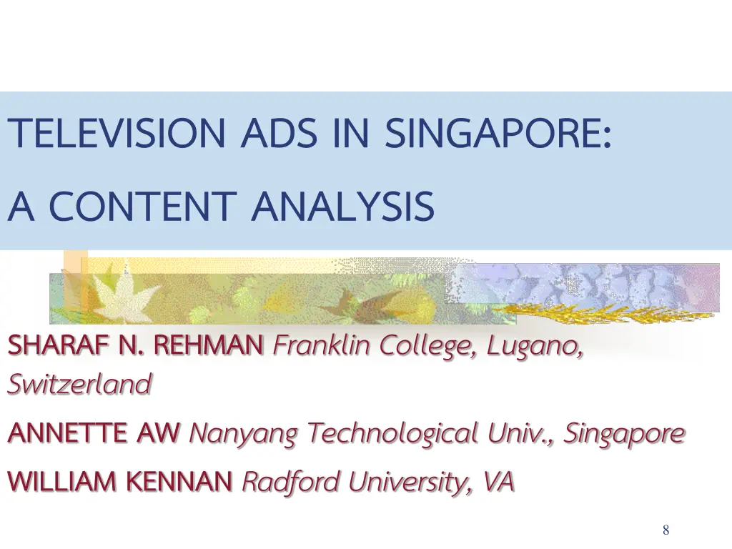 television ads in singapore a content analysis