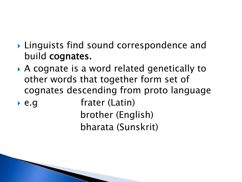 linguists find sound correspondence and build