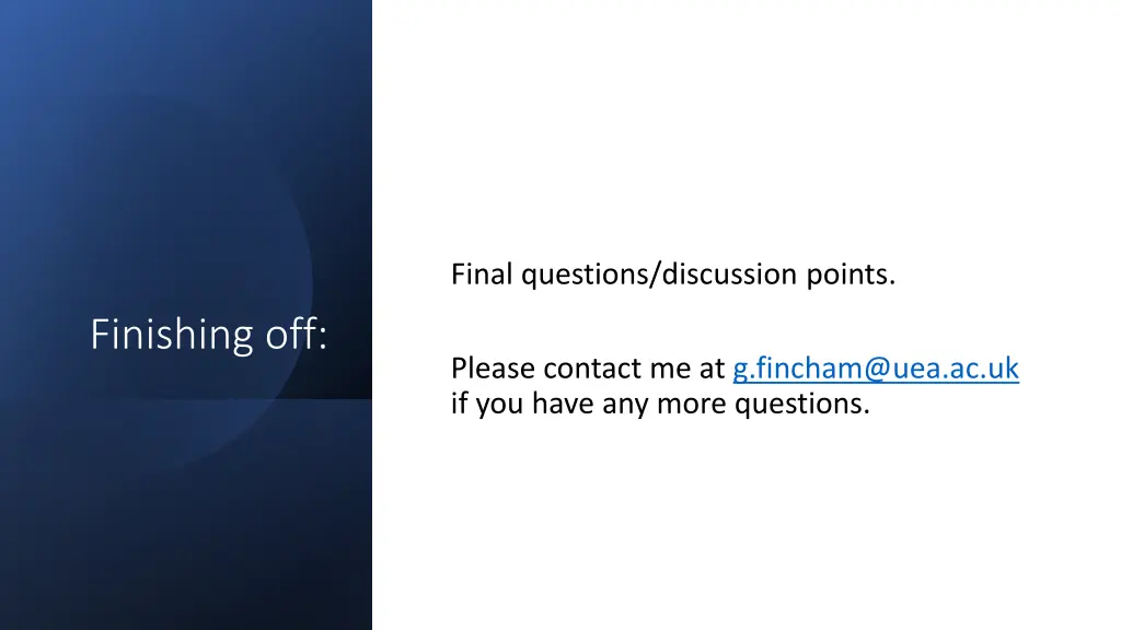 final questions discussion points