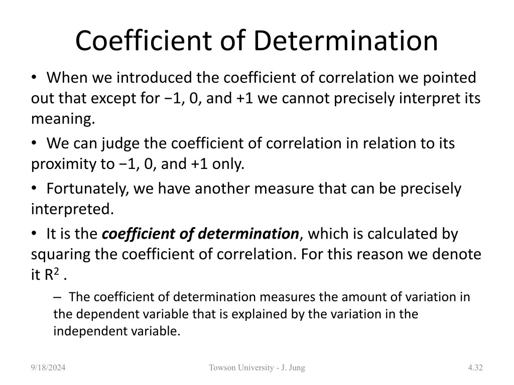 coefficient of determination