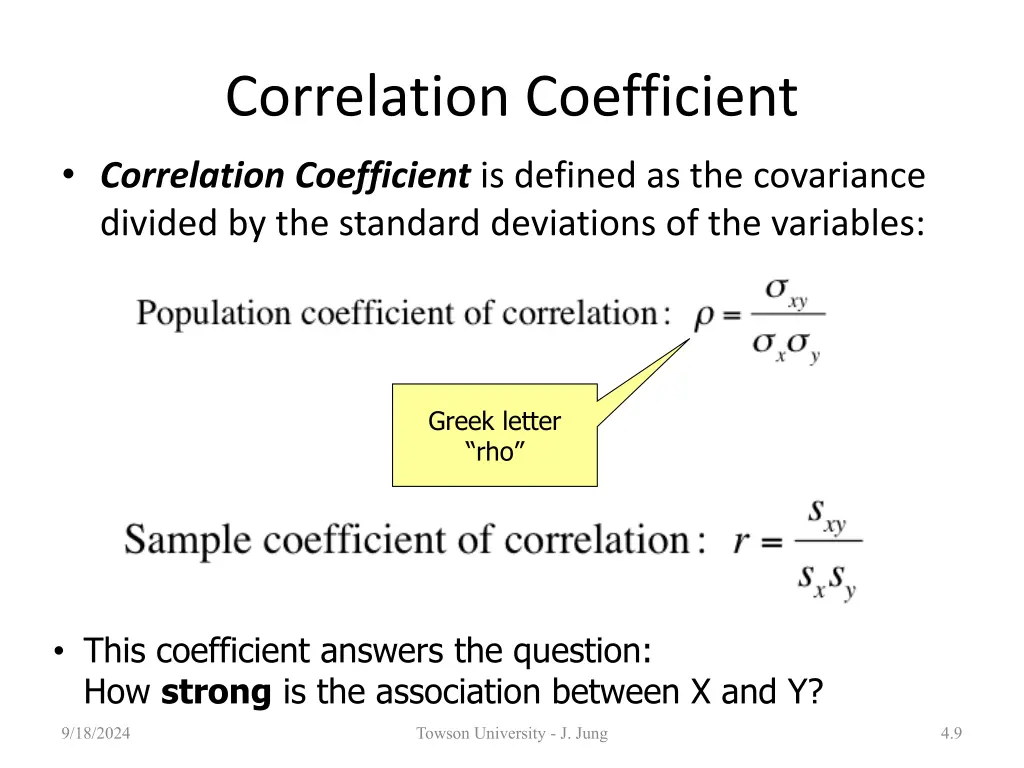 correlation coefficient