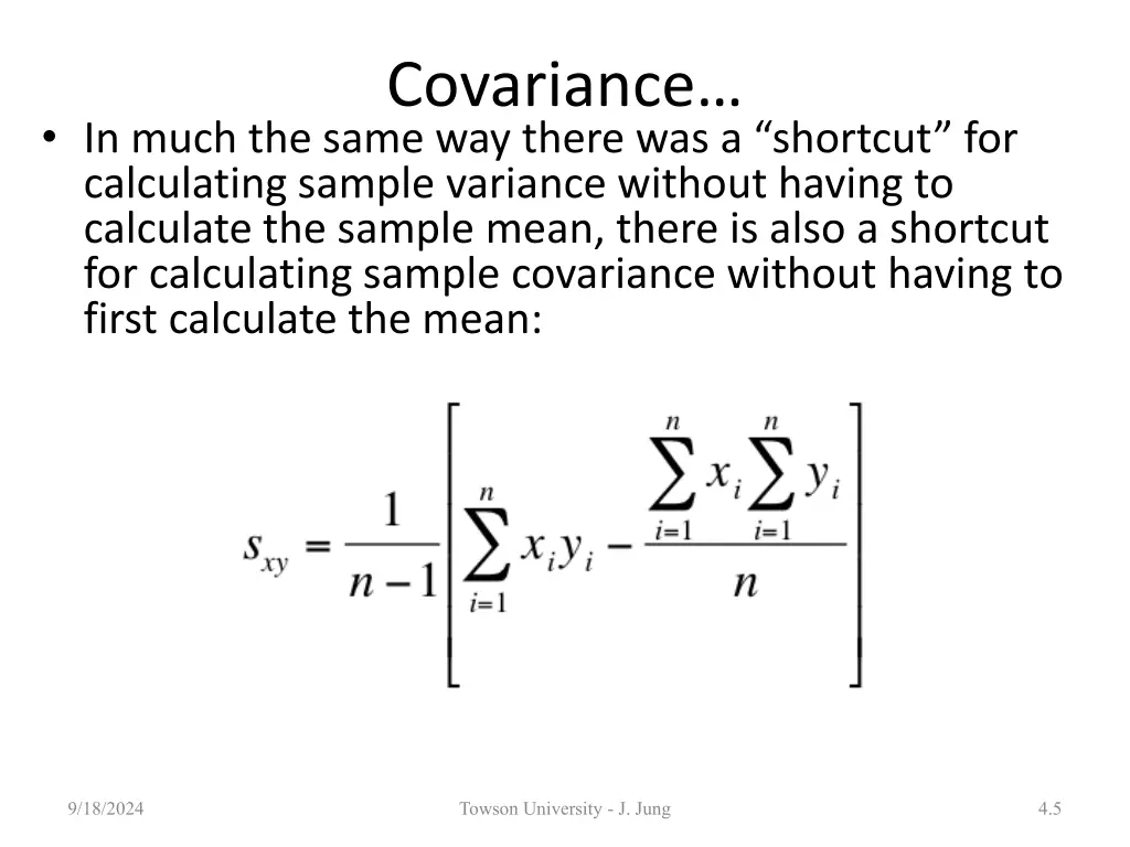 covariance