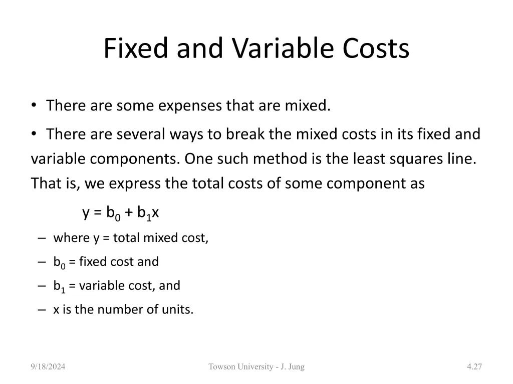 fixed and variable costs