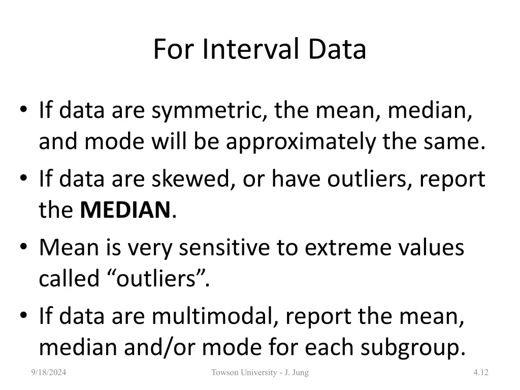 for interval data