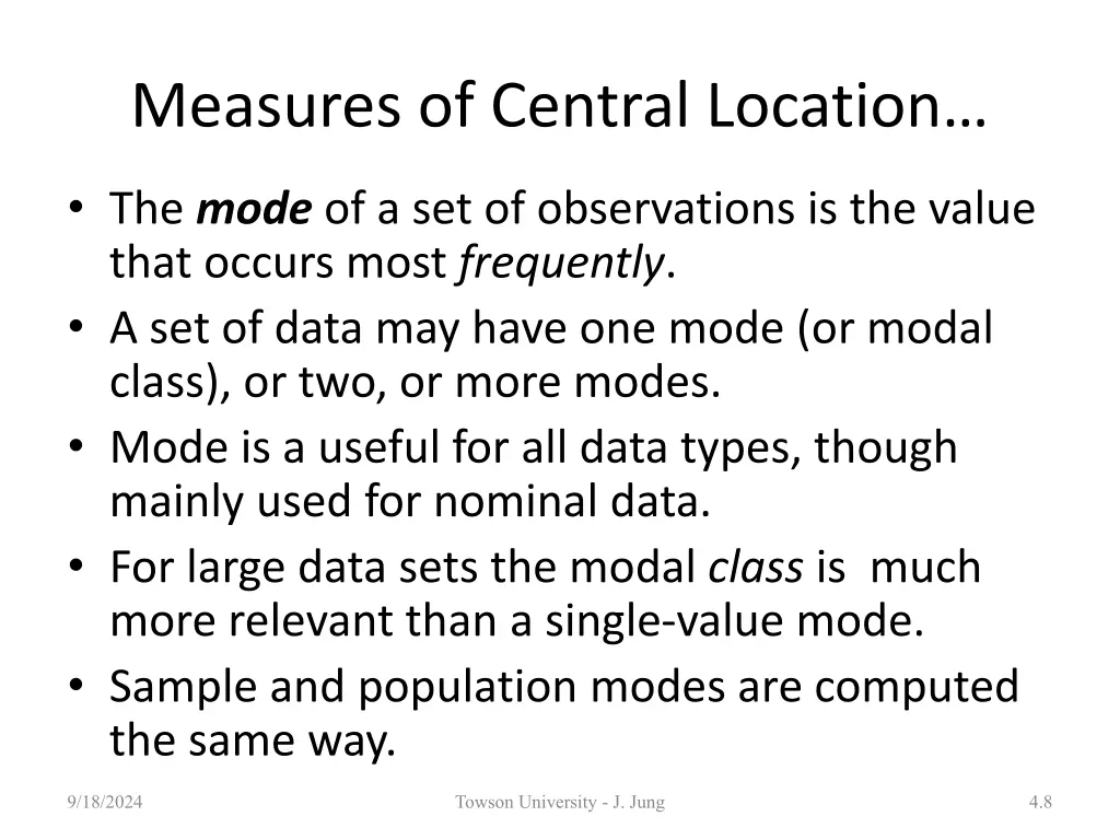 measures of central location