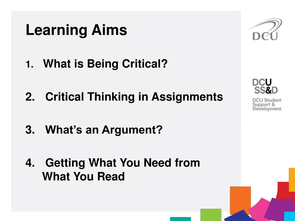 learning aims