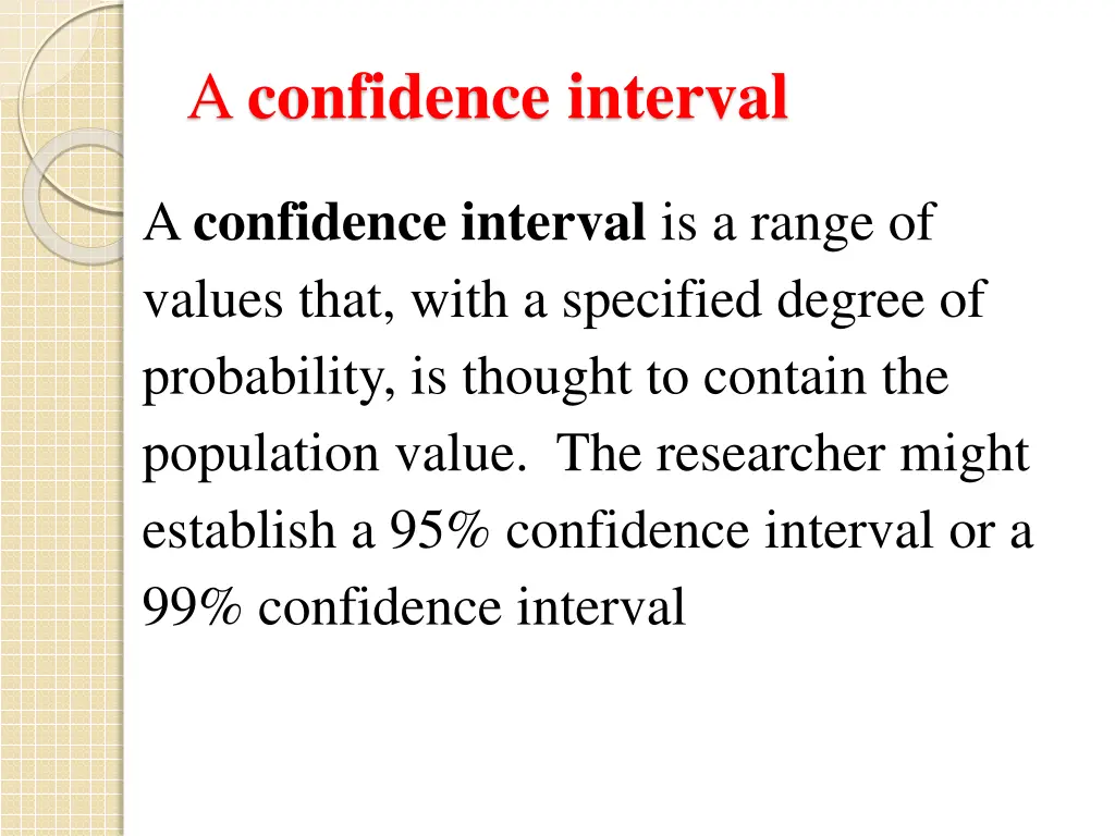 a confidence interval