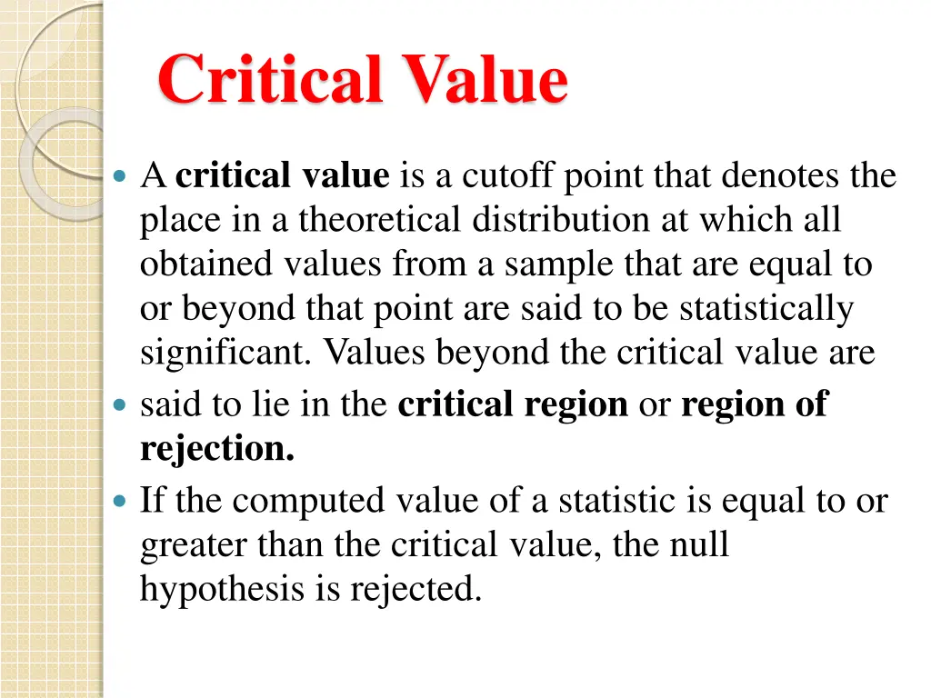 critical value