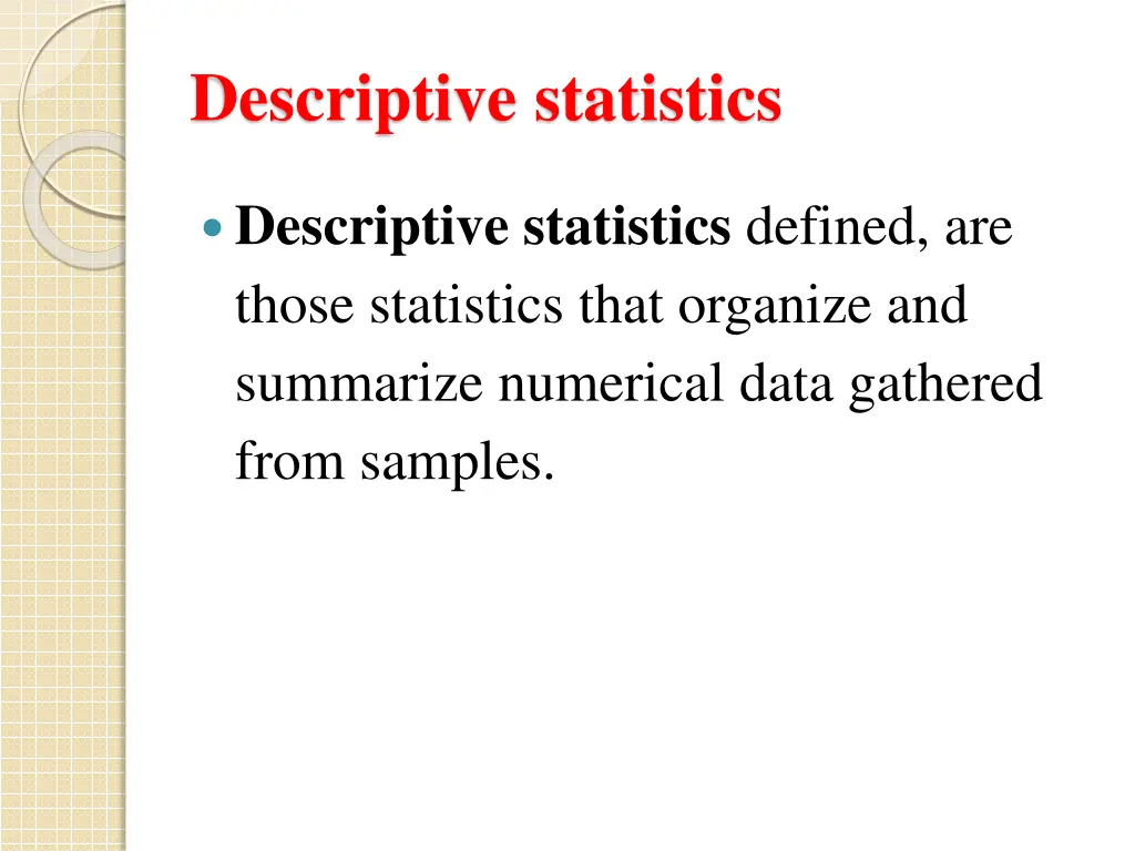 descriptive statistics