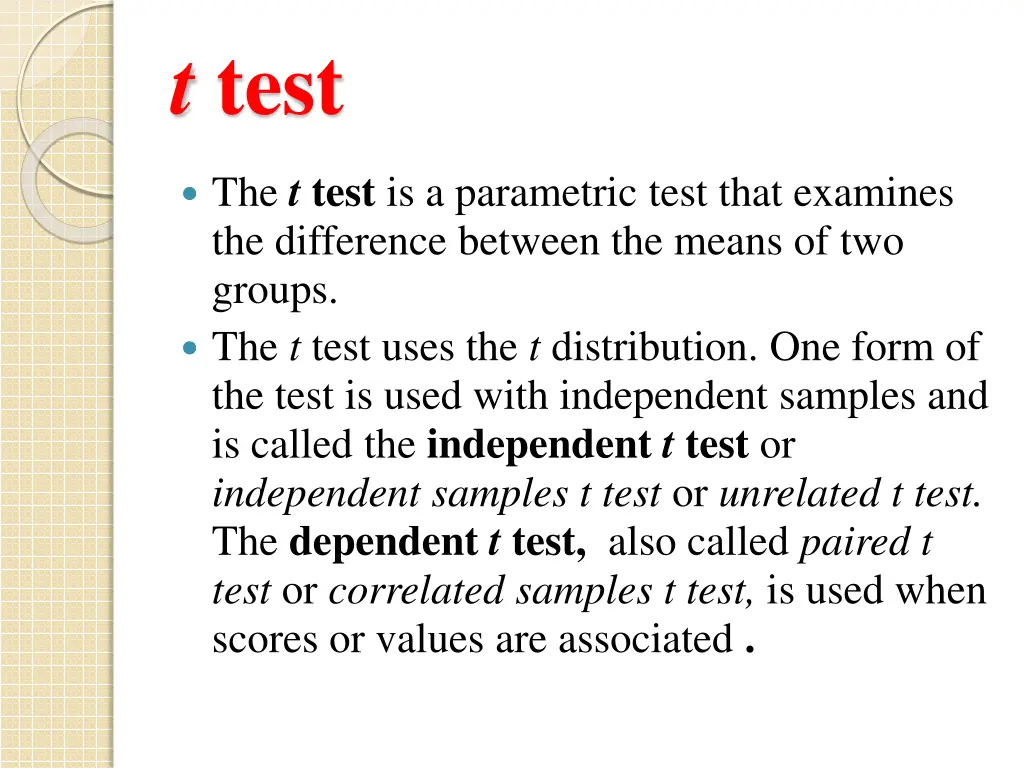 t test