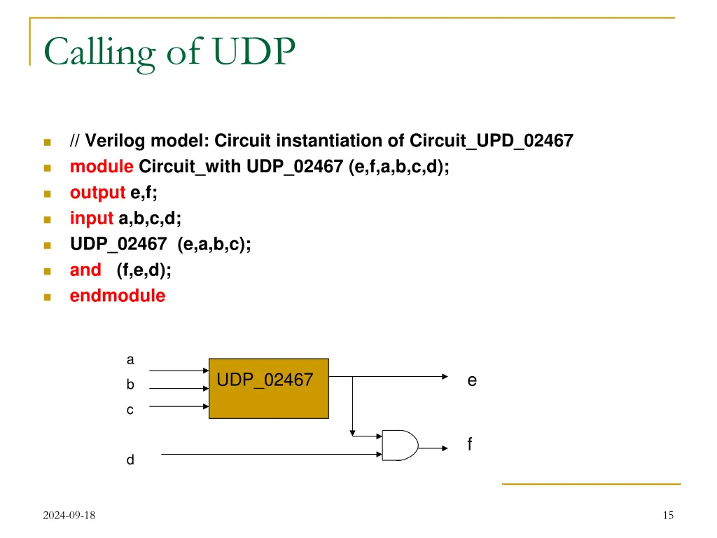 calling of udp