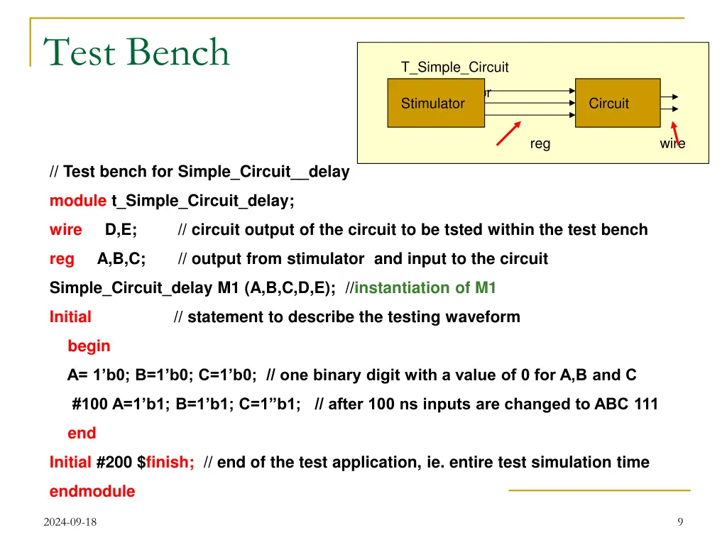 test bench