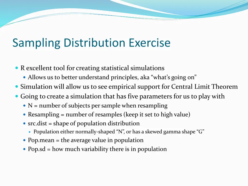 sampling distribution exercise