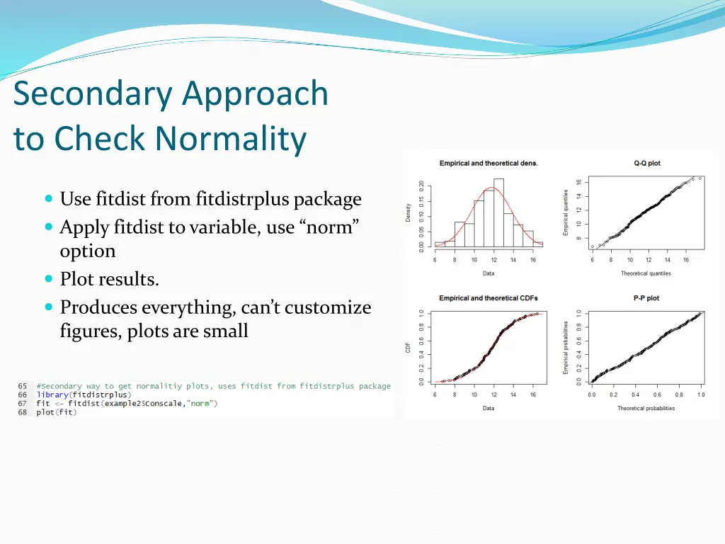 secondary approach to check normality