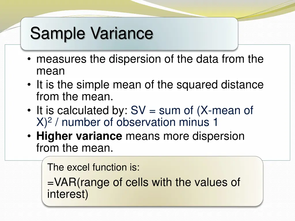 sample variance