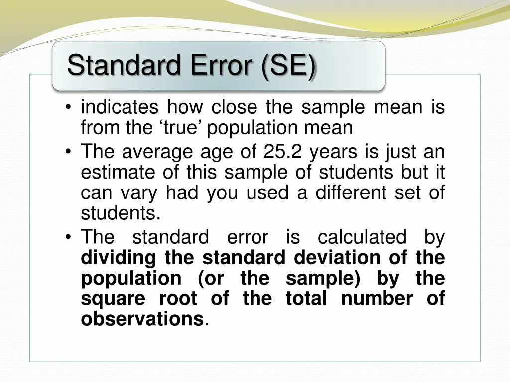 standard error se