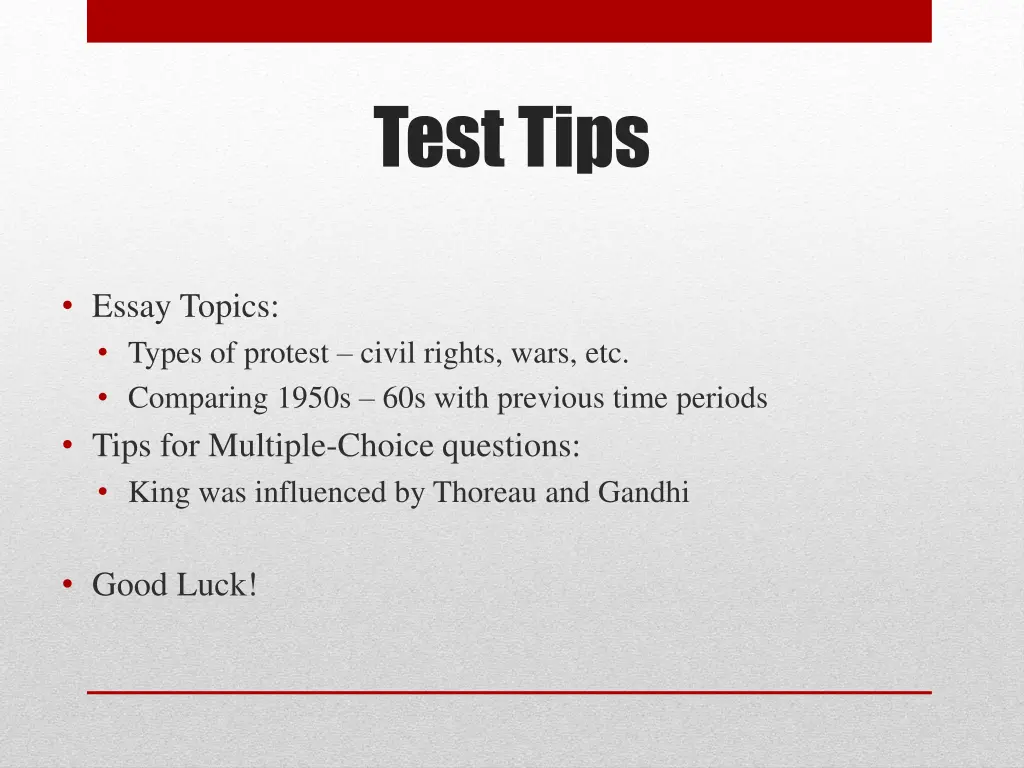 test tips