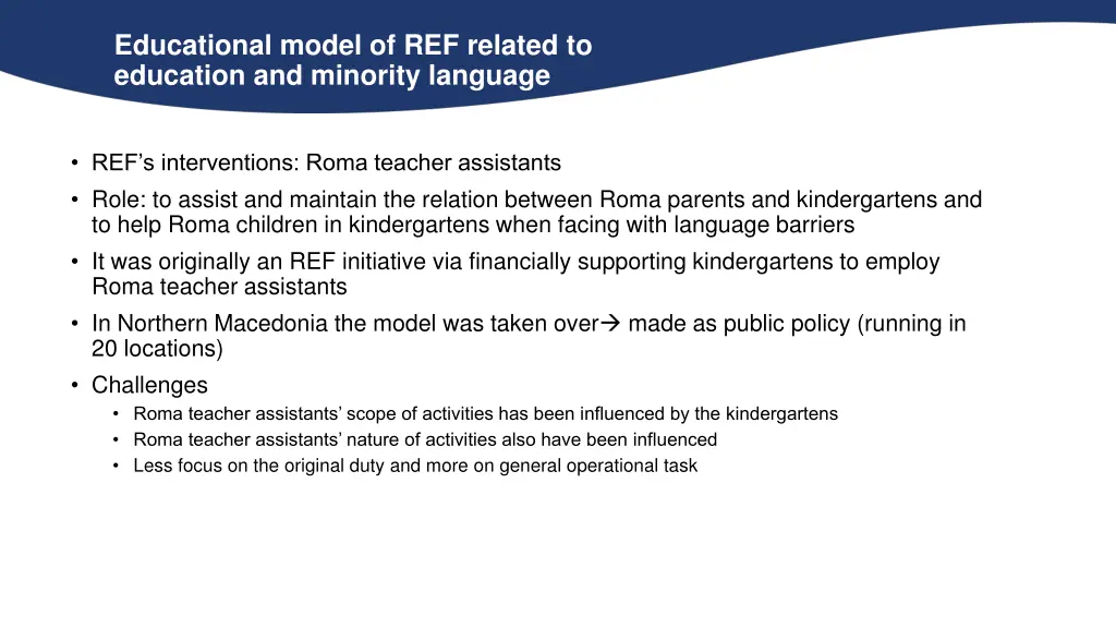 educational model of ref related to education