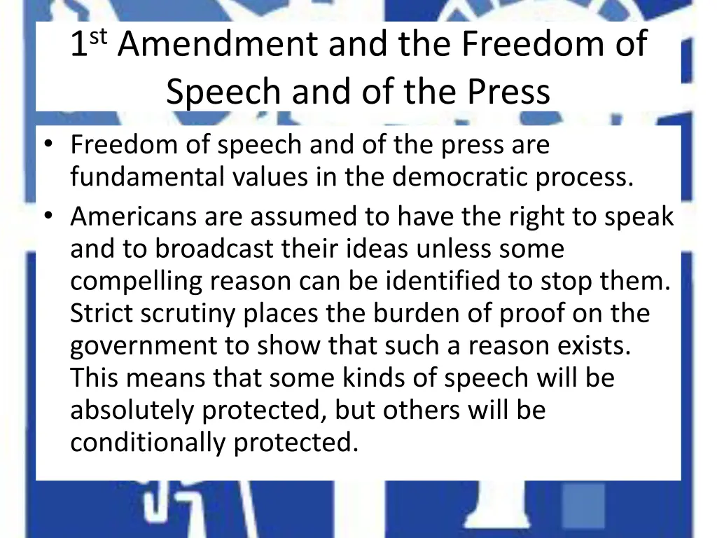 1 st amendment and the freedom of speech