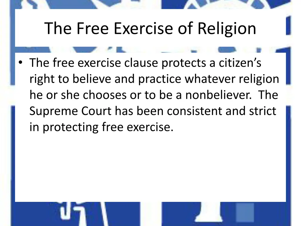 the free exercise of religion