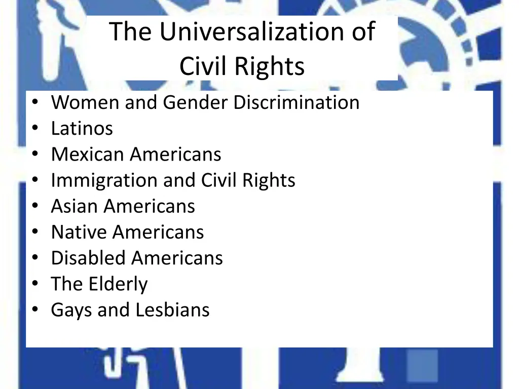 the universalization of civil rights women