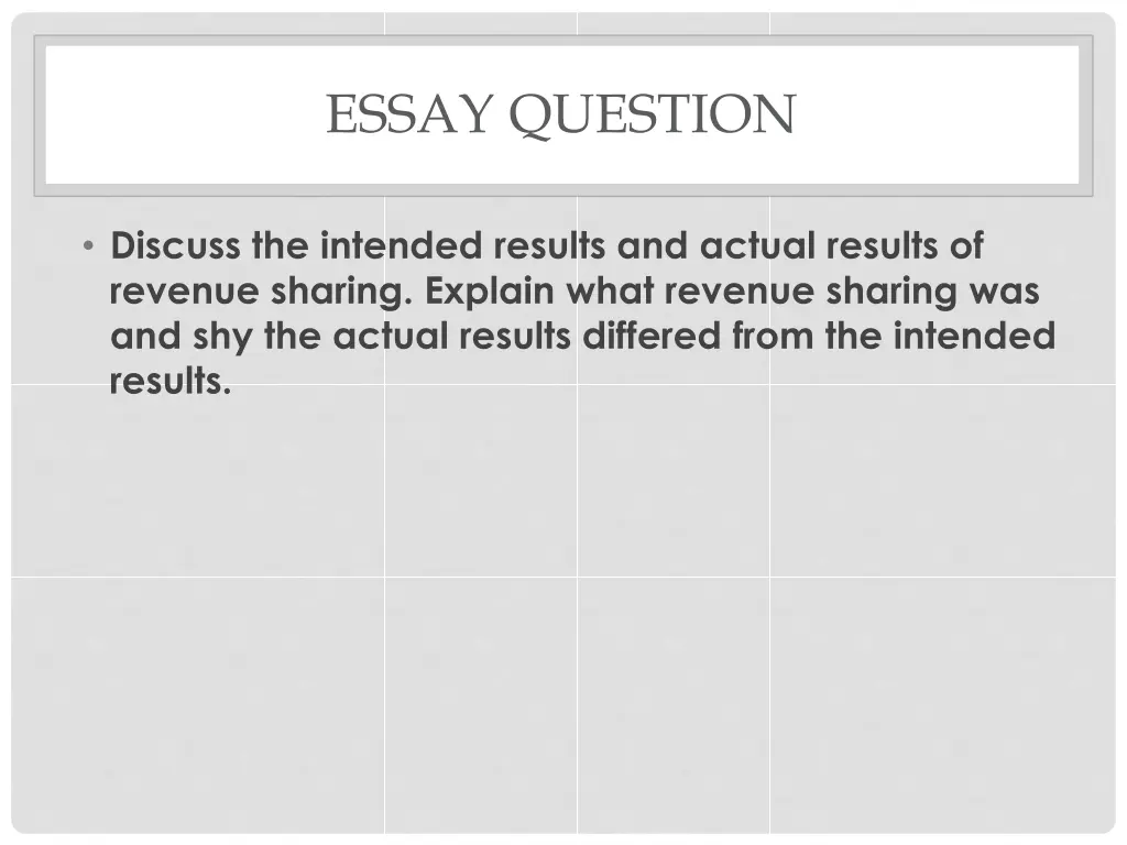 essay question