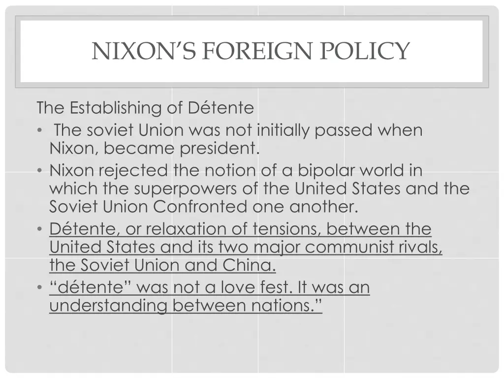 nixon s foreign policy 1