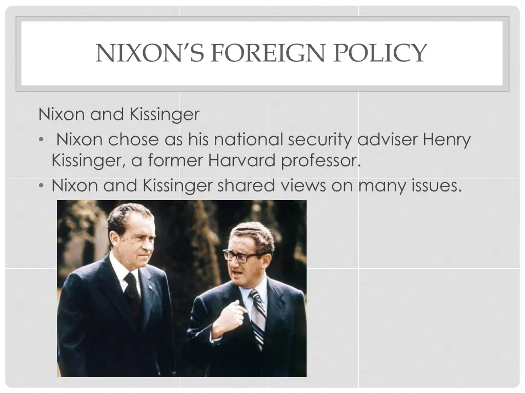 nixon s foreign policy