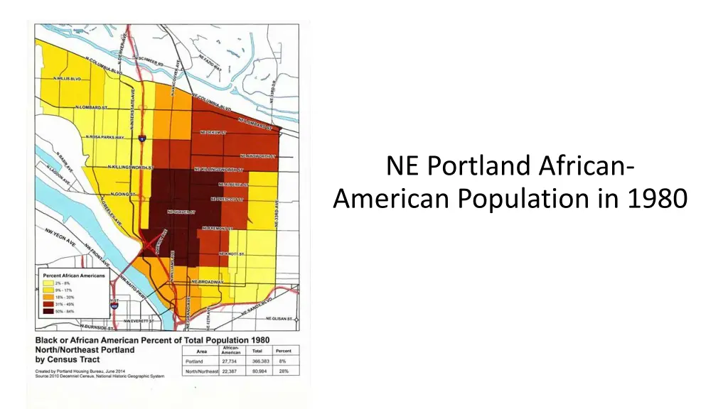 ne portland african american population in 1980