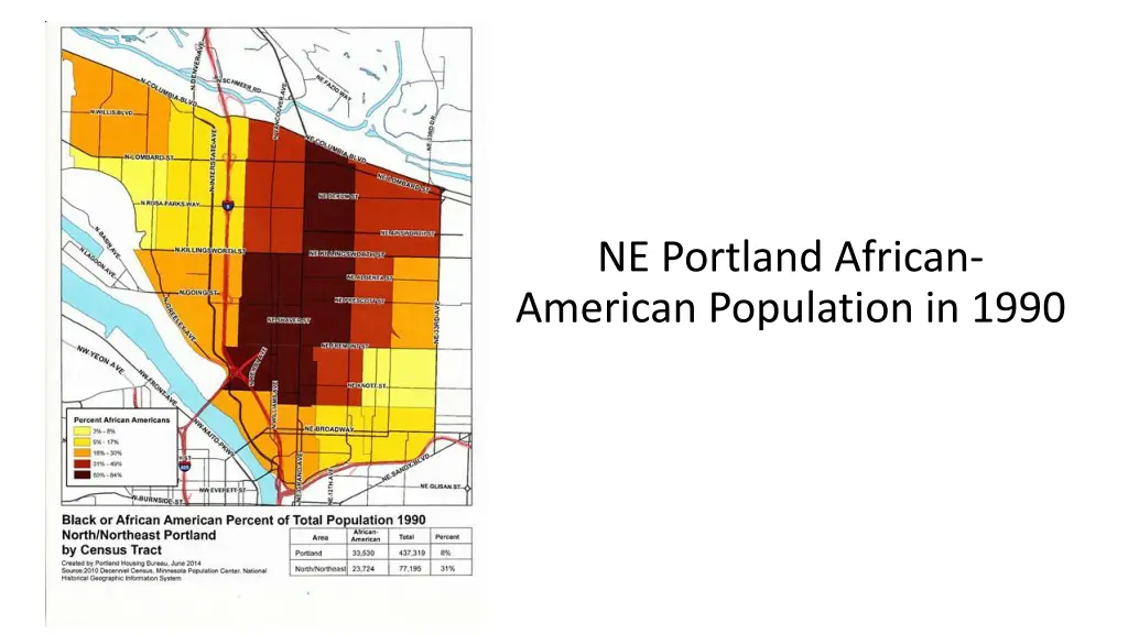 ne portland african american population in 1990