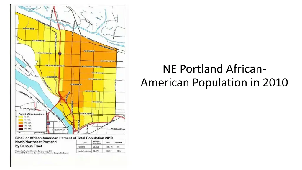 ne portland african american population in 2010