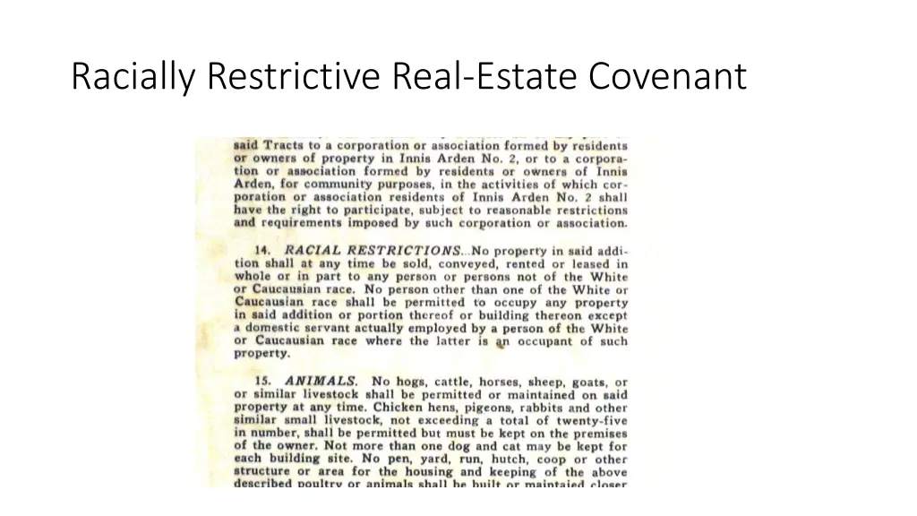 racially restrictive real estate covenant