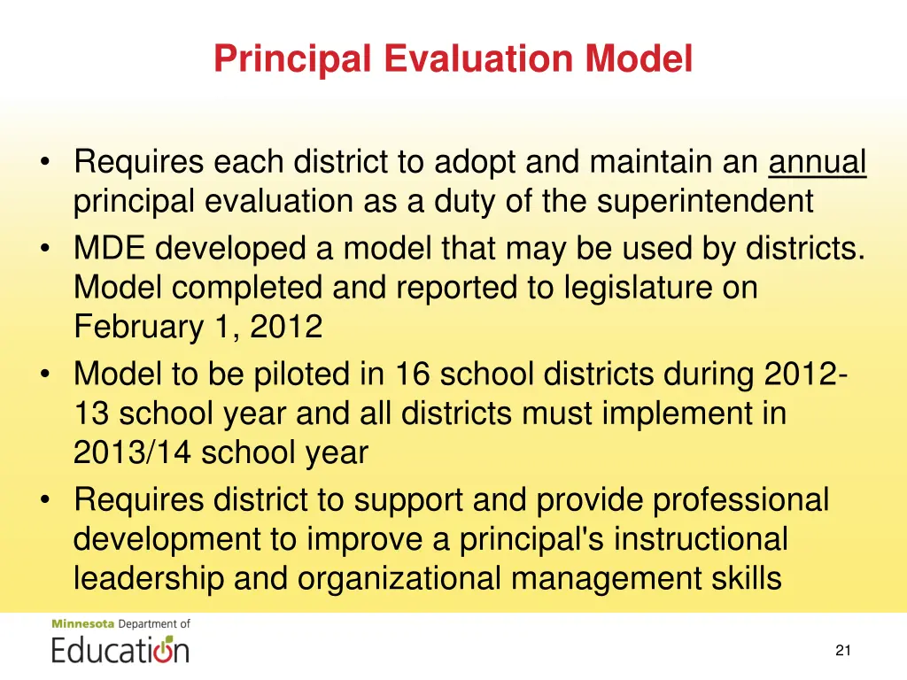 principal evaluation model