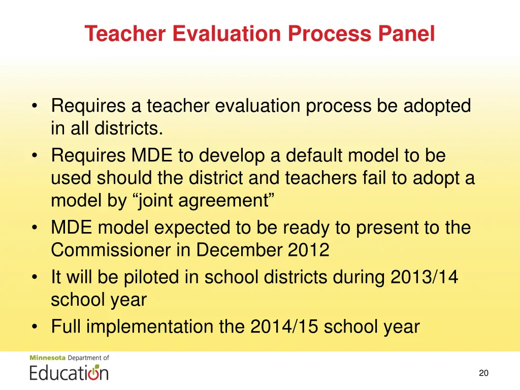 teacher evaluation process panel