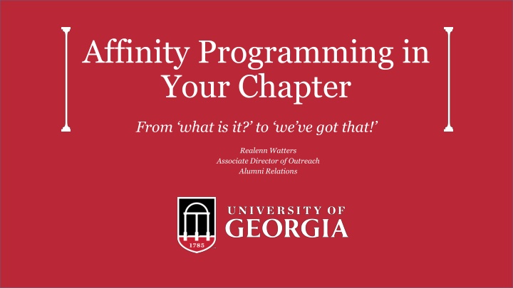 affinity programming in your chapter