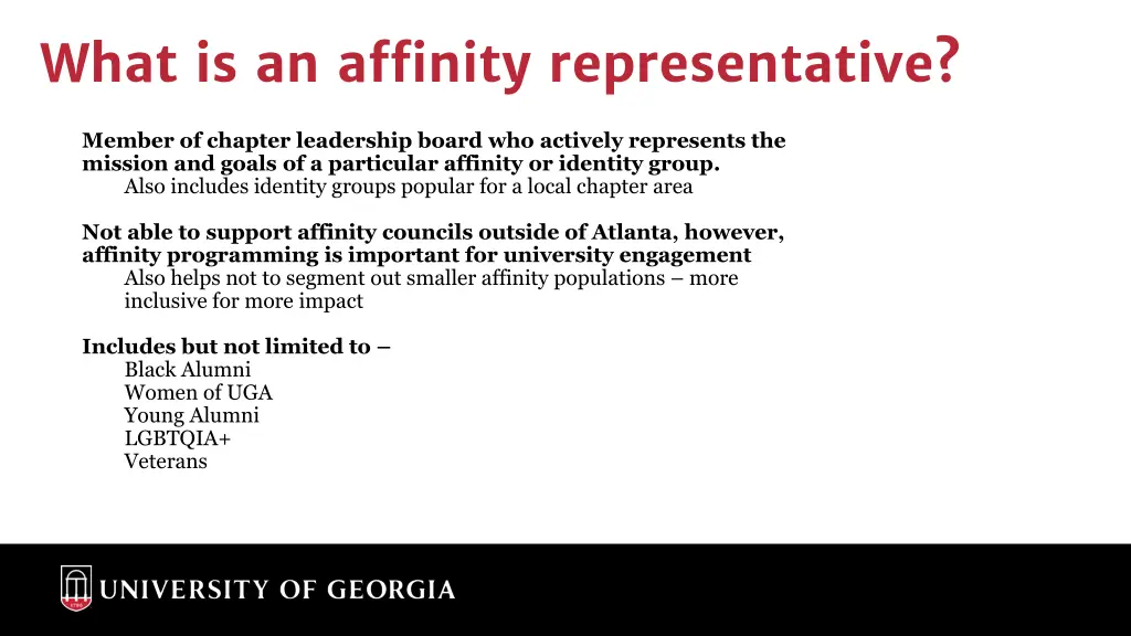 what is an affinity representative