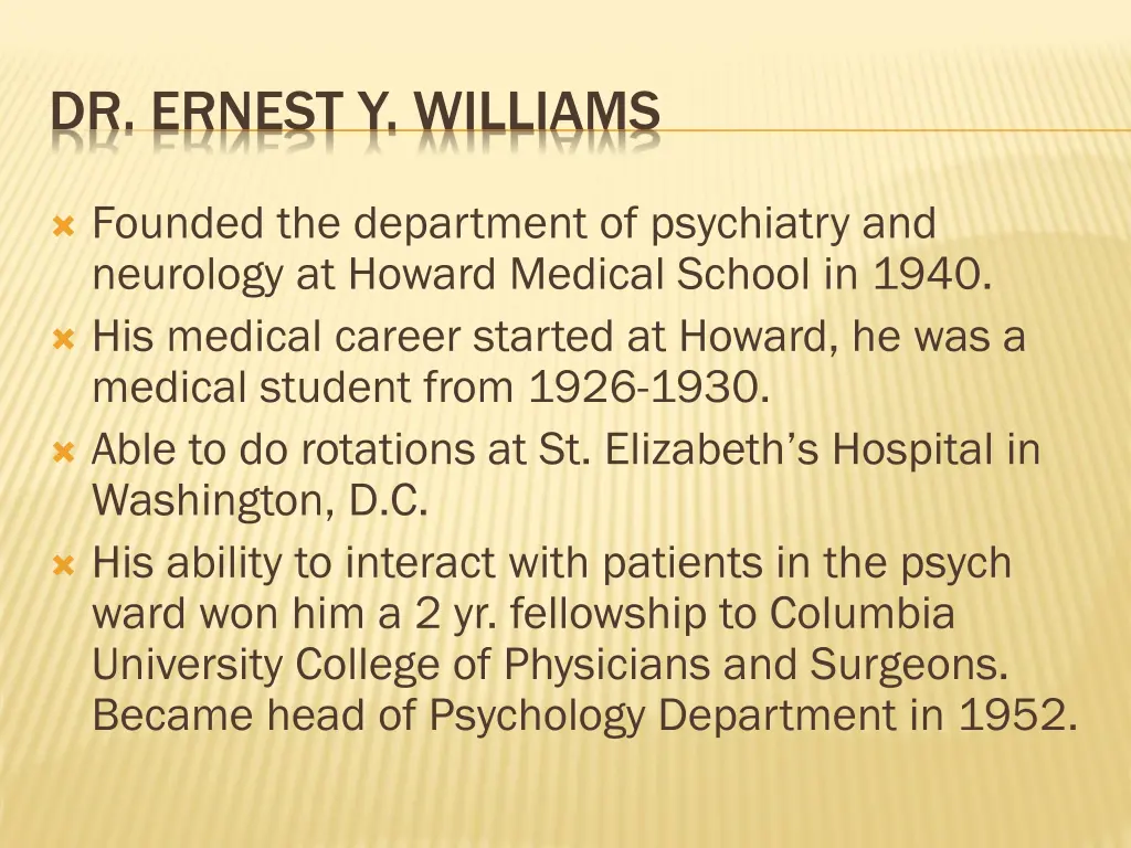 dr ernest y williams