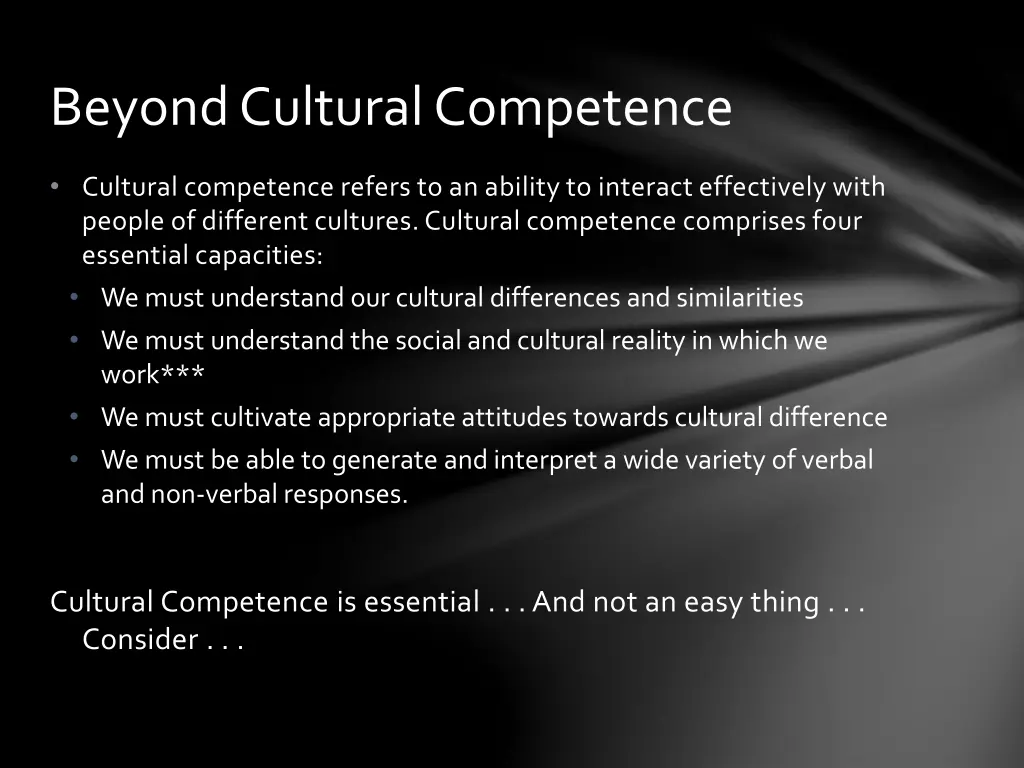 beyond cultural competence