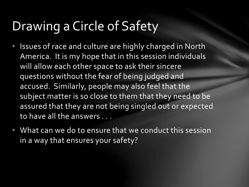 drawing a circle of safety