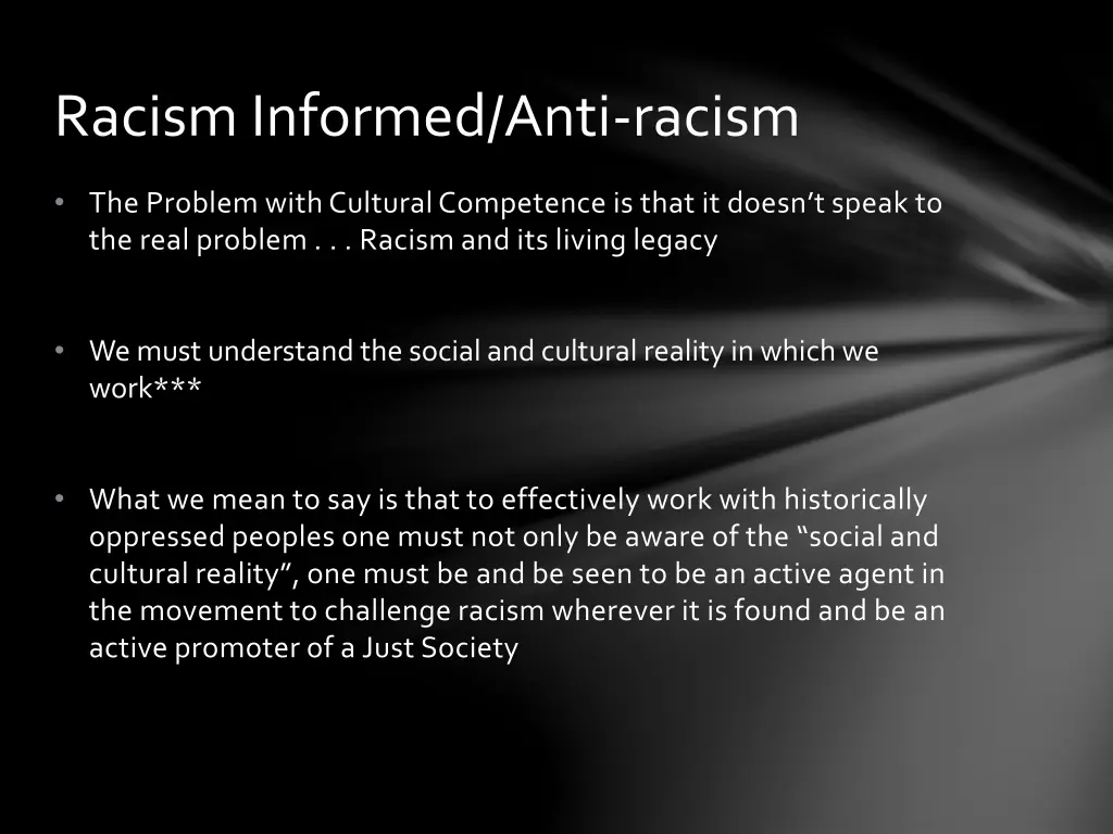 racism informed anti racism