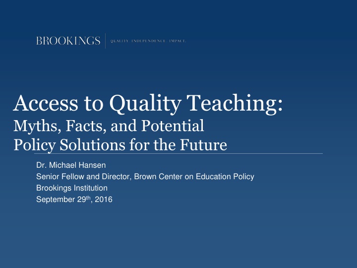 access to quality teaching myths facts