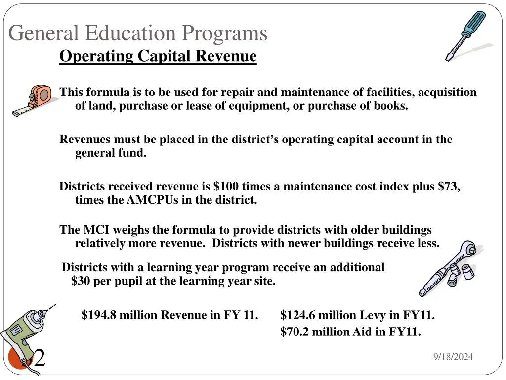 general education programs operating capital