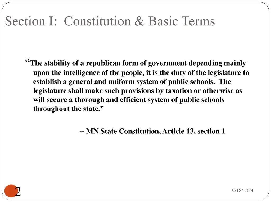 section i constitution basic terms