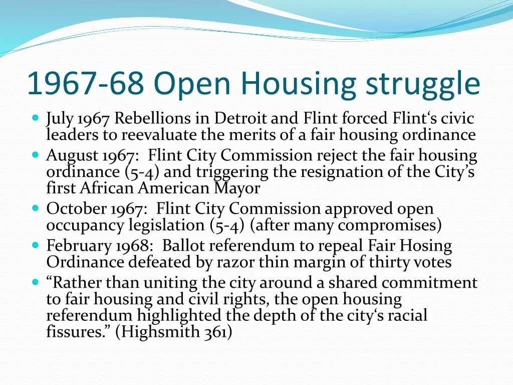 1967 68 open housing struggle july 1967