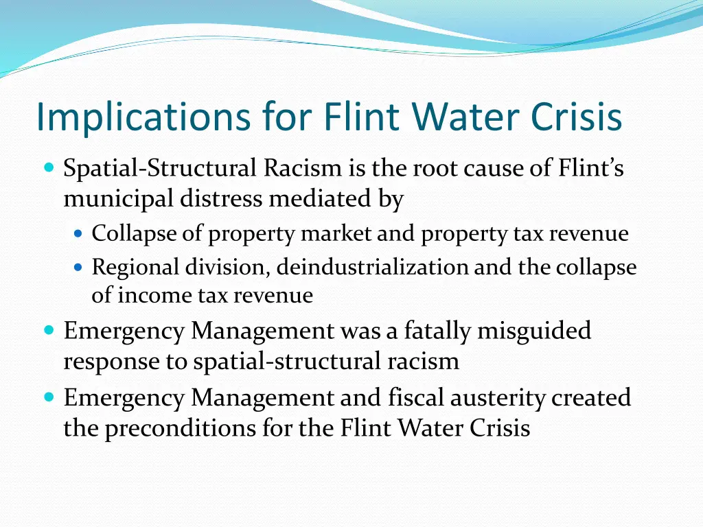 implications for flint water crisis