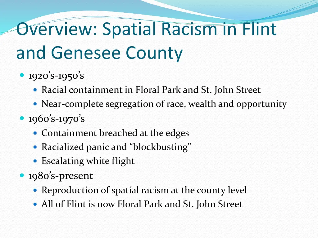 overview spatial racism in flint and genesee