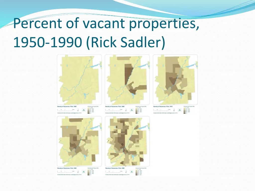 percent of vacant properties 1950 1990 rick sadler