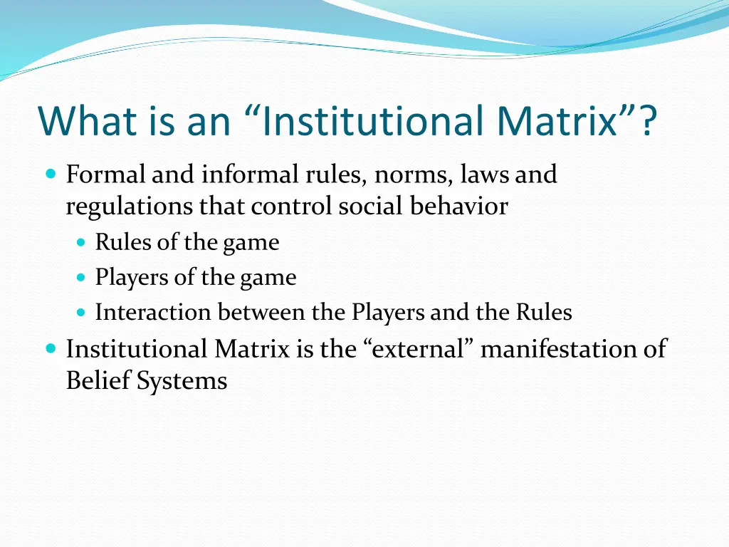 what is an institutional matrix